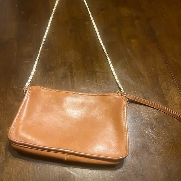Coach Tan Leather Wristlet with Chain Strap - Picture 8 of 8